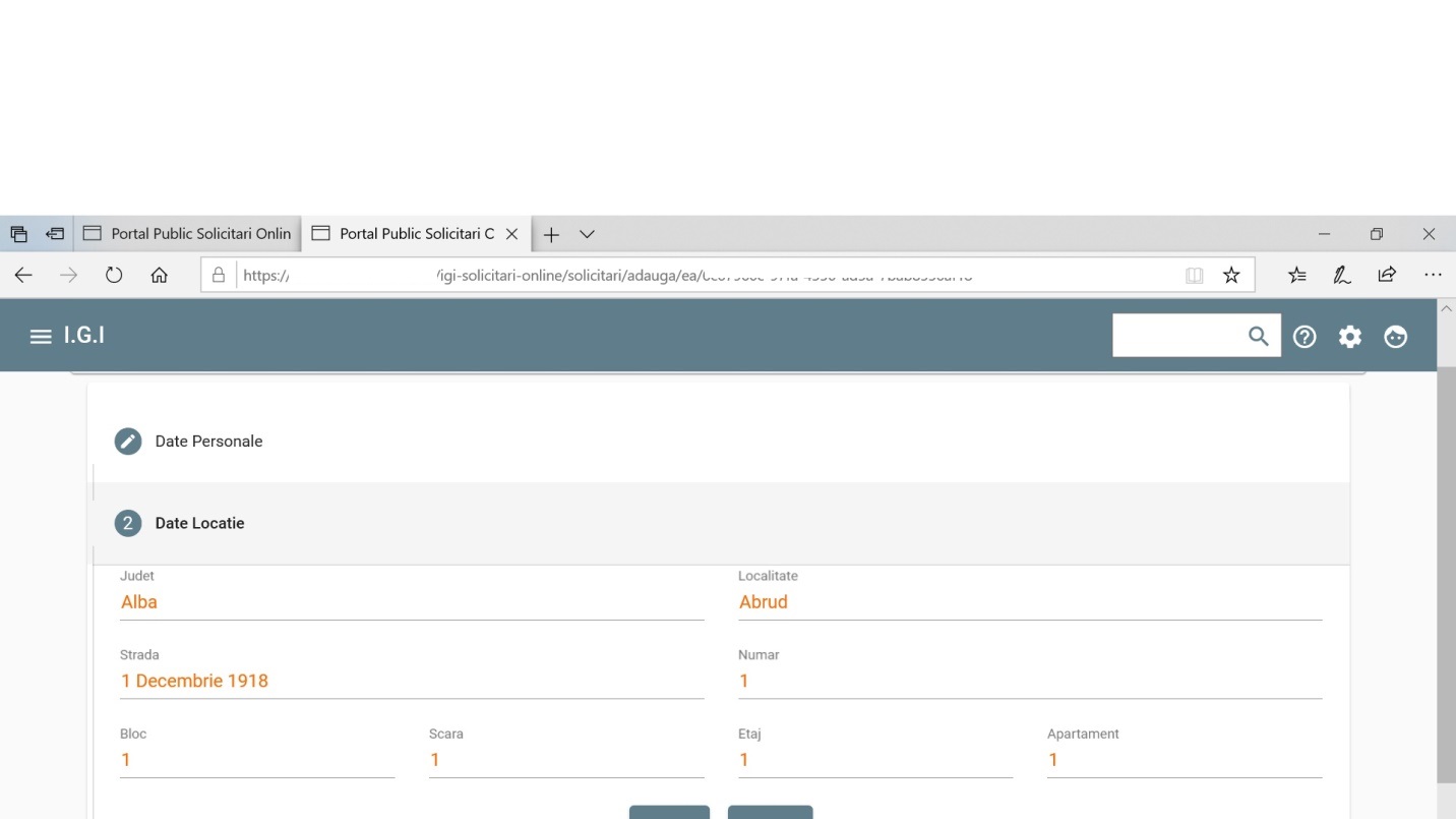 IGI Portal - Solicitări Online - Ghid de utilizare
